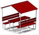 Столик с лавочками и навесом